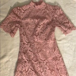 Pink rose lace dress